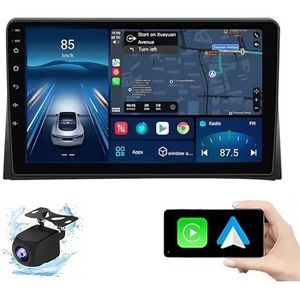 Android 14.0 2 Din Autoradio 9"" Touchscreen Auto Stereo voor VW Multivan T5 2003-2015 met Draadloze Carplay Android Auto GPS navigatie AHD Omgekeerd beeld Stuurwielbediening(P1(1G+32G))