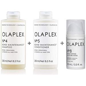 OLAPLEX Set: Bond Maintenance Shampoo No. 4, 250 ml + Bond Maintenance Conditioner No. 5, 250 ml + Bond Intense Moisture Mask No. 8, 100 ml