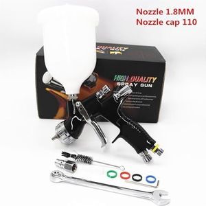 Verfspuistool Met 1,3/1,8 Mm Mondstuk, Op Water Gebaseerd Luchtspuistool, Airbrush-spuistool, Autolakspuistool(BLACK 1.8MM T110)