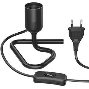 ledscom.de Tafellamp/Lamphouder/Driehoekige voet TRIN, schakelaar, aluminium, zwart, 1x E27 max. 60W
