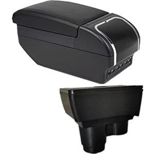 Auto Armsteun Opbergdoos Voor Dacia Voor Duster 2019 2020 2021 2022 Armsteun Doos Middenconsole Opbergdoos Decoratie Accessoires Leer Armsteun Opbergdoos(H1 4 USB)