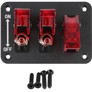 LED-licht, zware aan/uit-schakelaarplaat, tuimelschakelaarpaneel, 3-standen tuimelschakelaarpaneel, 12V-24V DC, raceautomotorschakelaar Boot(Rosso)