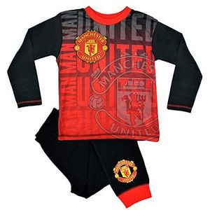 Manchester United Officiële FC pyjama voor kinderen | pyjama van de voetbalclub voor kinderen, Rood, 7-8 Jaar