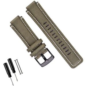 dayeer 24 * 16mm Nylon Lederen Horlogeband voor Timex T2N720 T2N721 TW2T76500 6300 6400 Serie Horloge Armband voor mannen Vrouwen (Size : Army-black Buckle)