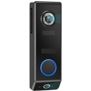 Draadloze deurbelcamera, Dual Lens Video Batterij/Bedrade Power Deurbel Draadloos met Bel, 2-weg, Stemwisselaar