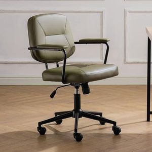 Bureaustoelen Middenachter bureaustoelen Leren ligstoel met armleuning en wielen Ergonomische bureaustoel Verstelbare stoel