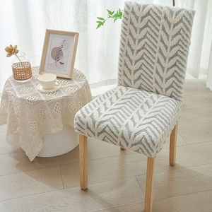 2 stuks jacquard pluisje hoge elasticiteit stoel behuizing afneembaar - geschikt voor 45-55cm stoelrug, ultrazacht warm en antislip, huishoudelijke eetstoel/kantoor stoel behuizing