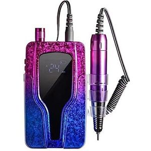 Nagelvijl elektrisch, 35000 RPM draagbare elektrische nagelboormachine, draadloze oplaadbare E-vijlmanicure, nagelschuurmachine, gelverwijderaar, polijstgereedschap(Blue)