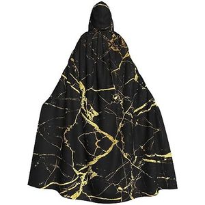 WURTON Zwart Goud Marmer Print Halloween Wizards Hooded Gown Mantel Kerst Hoodie Mantel Cosplay Voor Vrouwen Mannen