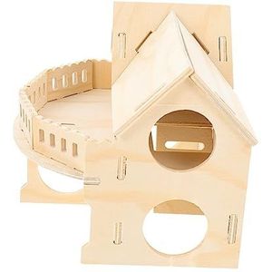 FOMIYES 2 Stuks Hamster Huis Hamsterkooi Hout Huisdieren Huisdier Brug Huis Hamster Slaap Nest Huisdier Slaaphuis Cavia Huis Hamsterhout Kauwt Huisdier Speelgoed Rat Houten Meubilair