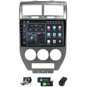 10 Inch Touchscreen Dubbel DIN Autoradio Compatibel met Jeep Compass 1 MK 2006-2010 met Carplay/Android Auto FM RDS DAB+ Autoradio WiFi 4G Draadloze Carplay Android Auto BT 5.0 DSP(M160CP)