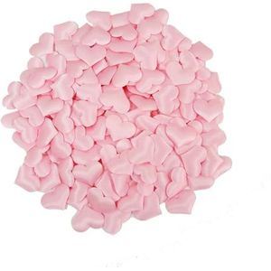 Feestdecoraties 200 stuks spons satijnen stof hartvormige bloemblaadje bruiloft confetti doe-het-zelf romantische liefde Valentijnsdag festival decoratie (kleur: roze)