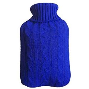 DieffematicRSD Warmwaterkruik 2000ml Hot Water Bottle Solid Color PVC Silicone Thermos Soft Knitted Cover Removable And Washable Winter Hand Warmer Supplies (Color : Blue)