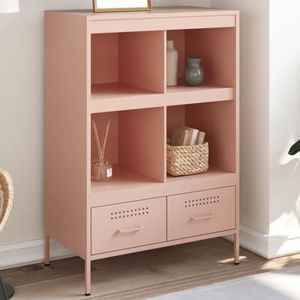 FSJIELW Huis & Tuin-Highboard Roze 68x39x101,5 cm Staal-Meubels Keuze