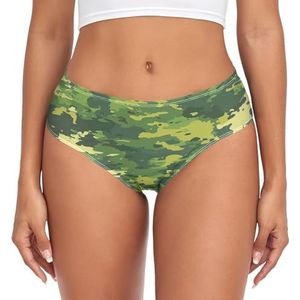sawoinoa Retro camouflage patroon groen onderbroek dames medium taille slip vrouwen comfortabel elastisch sexy ondergoed bikini broekje, Mode Pop, M