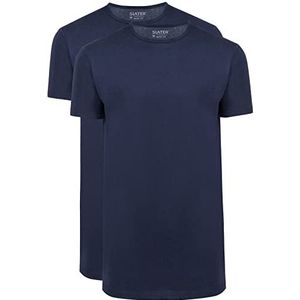 Slater 2-pack T-shirt extra lang R-hals donkerblauw - heren - kleding - regular fit, donkerblauw, blauw, XL