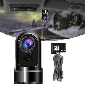 Adas 360 Dashcam, 1080p HD 360 Rotating Mini Adas Dashcam, Recording HD Night Vision Car Camera 24-Hour (16G)