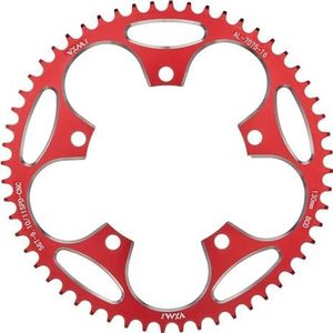 Finoti Kettingblad brede smalle ketting fiets 130BCD tandwiel 38T/40T/42T/44T/46/48/50/52 54/56T/58T professionele raceauto is ontworpen kettingbladen voor fietsen (kleur: 54T rood en schroef)