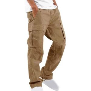 Cargobroeken Heren Lange Baggy Cargobroek Met Elastische Band En Zijzak, Casual Effen Broek, Lichtgewicht Werkbroek, Stretch Vrijetijdsbroek, Basic Herenwandelbroek, Brede Reisjoggingbroek joggingbroe