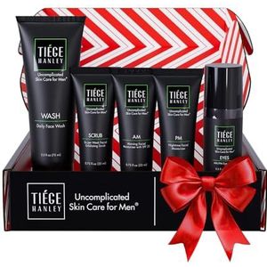 Tiege Hanley Geavanceerde huidverzorgingsroutine voor mannen (systeemniveau 2), gezichtswassen en -peeling, vochtinbrengende crème en oogcrème