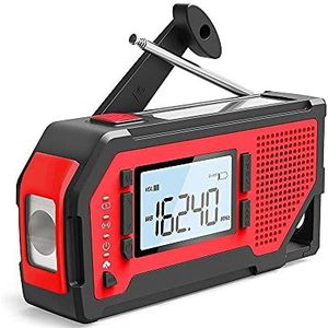 Opwindbare zaklampradio, draagbare AM/FM/WB-radio voor noodgevallen met zaklamp, leeslamp, SOS-alarm, zonne-crankradio met kurkentrekker voor buiten, kamperen
