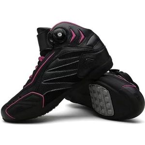 Professionele lock-free riding road mountain ademende antislip sportschoenen motorfiets fietsschoenen heren en dames, Zwart Paars, 41.5 EU