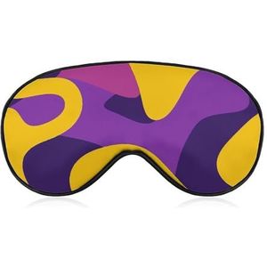 Zacht verduisterend slaapmasker geel en paars patroon reizen ooghoezen nul oogdruk super lichtgewicht zijdezachte blinddoek met verstelbare riem voor vrouwen mannen