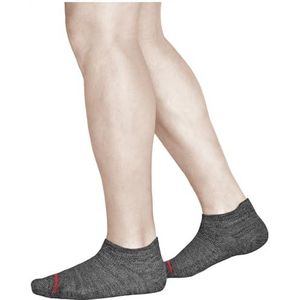 VITSOCKS Merino Wol Sneaker Sokken Heren Dun Zacht Ademend (3 PAAR) Alle Seizoenen, grijs, 39-42