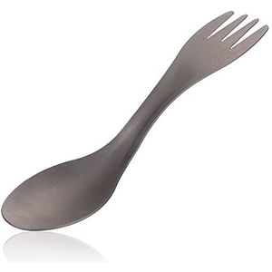 Dioche 2 in 1 Camping Spork, Camping Lepel Vork Mes Combo, Outdoor Draagbare Legering Backpacken Lepel Vork Combo voor Picknick Kamperen Reizen, Herbruikbaar