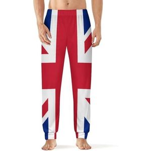Vlag van Britse vlag heren pyjama broek zachte lounge bodems met zak slaapbroek loungewear