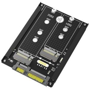 Carriere Dubbele M.2 B-sleutel/sleutel SSD naar 2,5 inch III-adapter met framebeugel - MSATA SSD behouden als -schijf