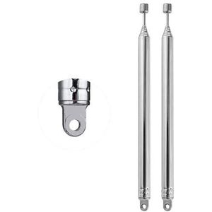 8 secties Telescopische 74cm AM FM-antenne Draagbare Radio Antenne Vervanging (2-Pack) Compatibel met Indoor Draagbare Radio Home Stereo Ontvanger AV Audio Video Home Theater Ontvanger TV Tuner