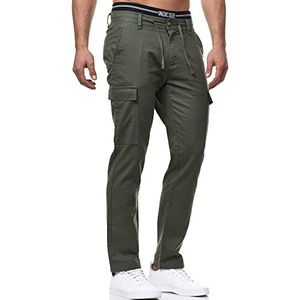 Indicode Heren Leonardo Cargo Pants | Cargobroek van linnen & katoen Army L
