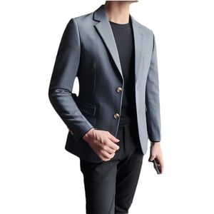 Dvbfufv Herenjas, zakelijk, casual, reverspak, elegante blazer met één rij knopen, 2, S