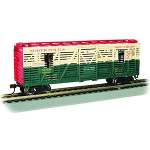 Bachmann Trains - 40 ft geanimeerde auto - NP&S® Kerstmis #12040 met rendier - HO-ladder, zilver