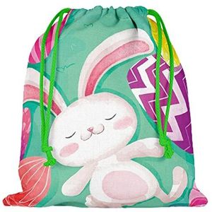 Pasen tasje,Bunny jute tasje met trekkoord - Jute Herbruikbare Treat Goody Bag Voor Candy Present Wrapper Verjaardagsfeestje Baby Shower Bruiloft Feestartikelen Gunsten Yuab