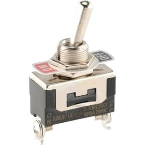 High-end Mini Auto Toggle Switch AC 250V 16A 2/3/4/6/12 Pin ON-OFF AAN-OFF AAN-OFF 2/3 Positie Zilver Contact met Waterdichte Cap (E-TEN1021)