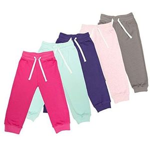 Baby Meisje Peuter Jogger Broek / 100% Katoen Zacht en Comfortabel, Paars, Baby Roze, Donkerroze, Turkoois, Grijs, 3-4 jaar