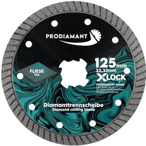 PRODIAMANT Diamantdoorslijpschijf X-Lock 125 mm voor tegels en natuursteen – precisiesnij-accessoires