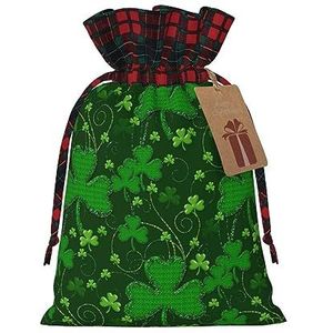 Achtergrond St Patrick'S Day Glitter Herbruikbare Gift Bag-Trekkoord Kerst Gift Bag, Perfect Voor Feestelijke Seizoenen, Kunst & Craft Tas