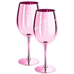 2 x Moet & Chandon champagneglas roos (Limited Edition) Ibiza Imperial glas roze champagneglas rosé glazen + onderzetters (2 stuks)