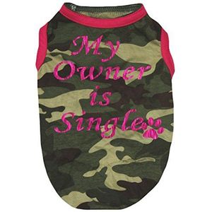 Petitebelle Puppy Kleding Jurk Mijn Eigenaar Is Enkel Hot Roze Camouflage T-Shirt, X-Small, Roze