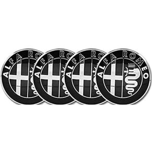 SJZZJMZ 4 stuks Auto Naafdoppen Naafdoppen voor Alfa Romeo 159 Auto Naafdoppen Vervangende Naafdoppen Stickers Auto Naafdoppen Naafdoppen ...