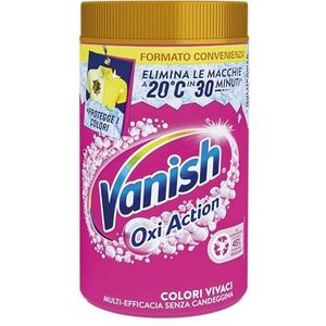 Vanish Oxi Action Multipower Poeder Roze, Vlekverwijderaar voor Gekleurde Kledingstukken, 1 verpakking met 1,5 kg Vlekverwijderaar voor Wasgoed, Multifunctioneel Wasadditief Zonder Bleek
