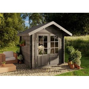 Alpholz Tuinhuis set Palma geïmpregneerd grijs 261x261cm incl. dakbedekking en vloer