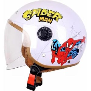 Motorhelm Voor Kinderen, Meisjes, Jongens, ECE-Certificering, Kinderjethelm Met Vizier, Scooterhelm, Kinderscooterhelm, Bromfietshelm, Fietshelm, Snelsluiting, Afneembaar, Wasbaar B,48-56CM