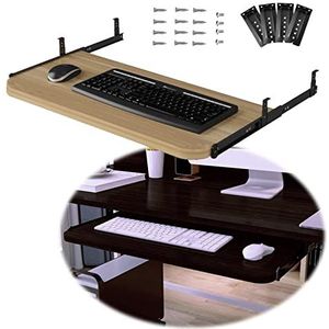 KDLKCT6 5 kleuren houten toetsenbordlade onder bureau schuiven, 54/60/70x27cm, schuiftoetsenbordplank/ladeondersteuning, in hoogte verstelbare toetsenbordstandaard, toetsenbord- en muisopbergplanken