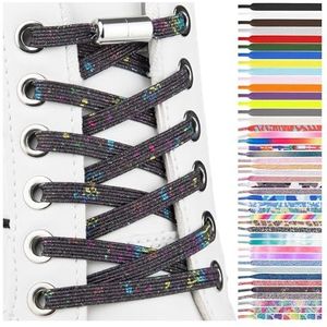 SULPO Elastische rubberen veters zonder strikken, plat, met draaisluiting, One size