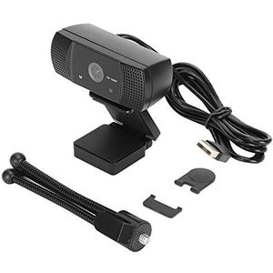 USB-webcam, webcam USB-computer Ingebouwde HD Mike Desktop Video-oproep Conferentie 1080P Digitale camera, USB PC-computerwebcam met microfoon, Laptop Desktop Full HD-camera Videowebcam(Zwart)
