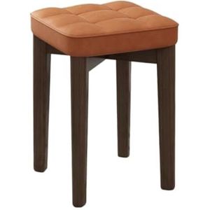 Zitkruk Huishoudelijke krukken Huishoudelijke eenvoudige vierkante krukken Zacht verpakte eettafels en stoelen Creatieve ronde krukken Schoenenwisselkrukje (Color : Orange, Size : A)